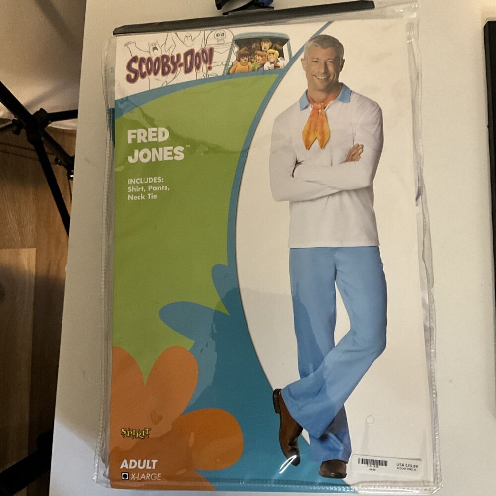 Scooby-Doo Halloween Costume Adult XL Fred Jones 3 Pieces Spirit Store